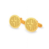 Złote spinki do mankietów z monogramem na złocie | srebro 925 pozłacane | ZD.136Gold